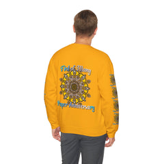 Unisex heavy blend crewneck sweatshirt, perfect first year wedding anniversary gift, featuring 'First of Many, Paper Anniversary' design