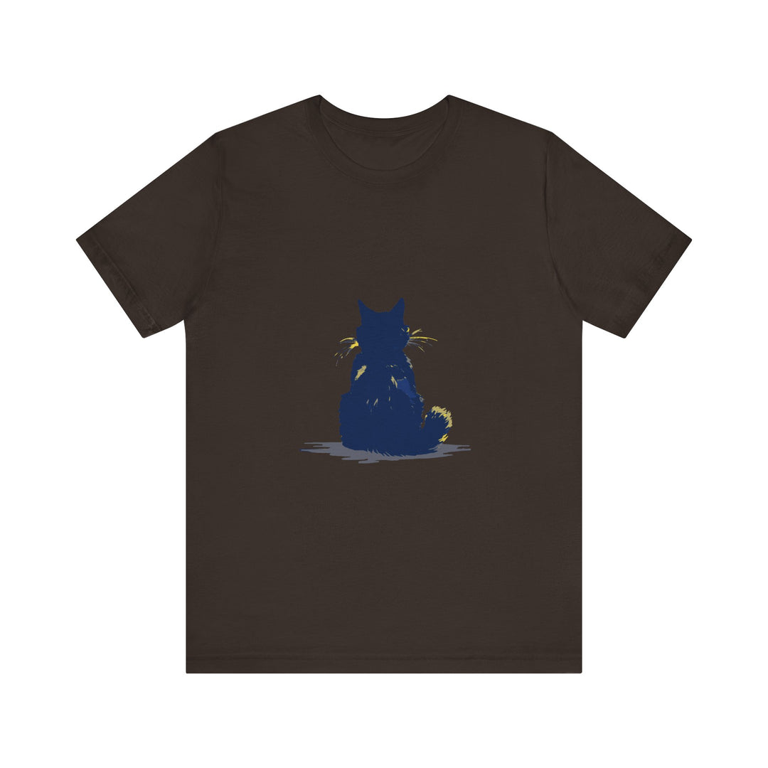 Black Cat Mystery T-Shirt featuring a simple and cool design, perfect for any cat lover or mystery enthusiast