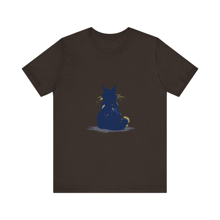 Black Cat Mystery T-Shirt featuring a simple and cool design, perfect for any cat lover or mystery enthusiast