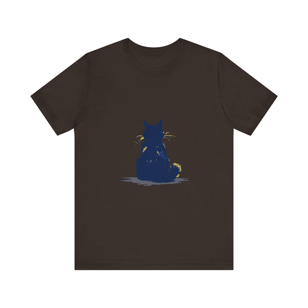 Black Cat Mystery T-Shirt featuring a simple and cool design, perfect for any cat lover or mystery enthusiast