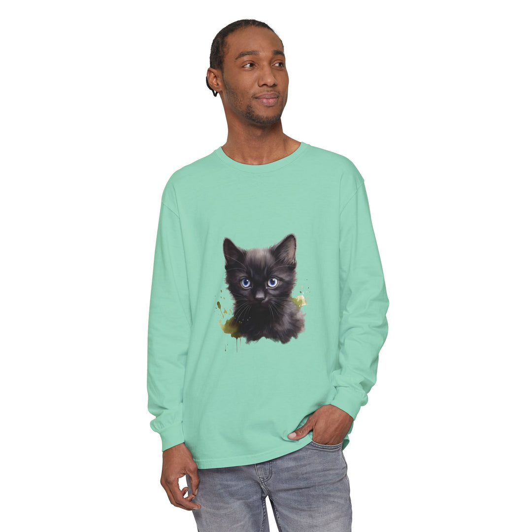 Mystische schwarze Katze – Langarm-T-Shirt