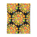 Copripiumino in cotone con motivo mandala floreale boho — Cuori arcobaleno vivaci su nero