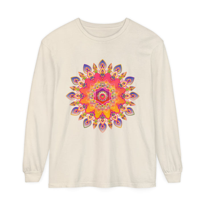 Colorful and intricate mandala design long sleeve t-shirt for all genders