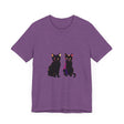 An elegant and colorful Black Cat Mystery T-Shirt featuring a striking feline design