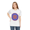 Colorful Mandala Geometric T-Shirt featuring intricate patterns and vibrant colors