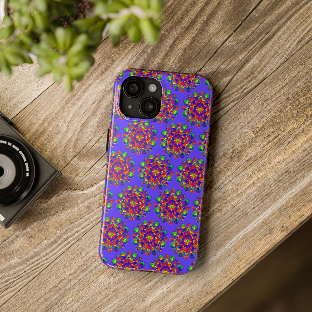 Tiled Hand Drawn Mandala Rainbow Phone Case - Standard alt text 24