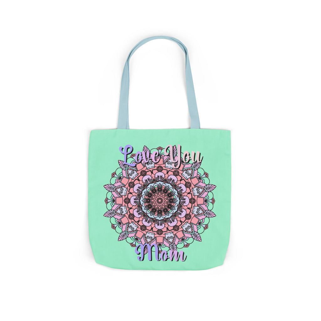Mandala 'Love You Mom' Canvas Tote — Floral Mother's Day Gift Bag