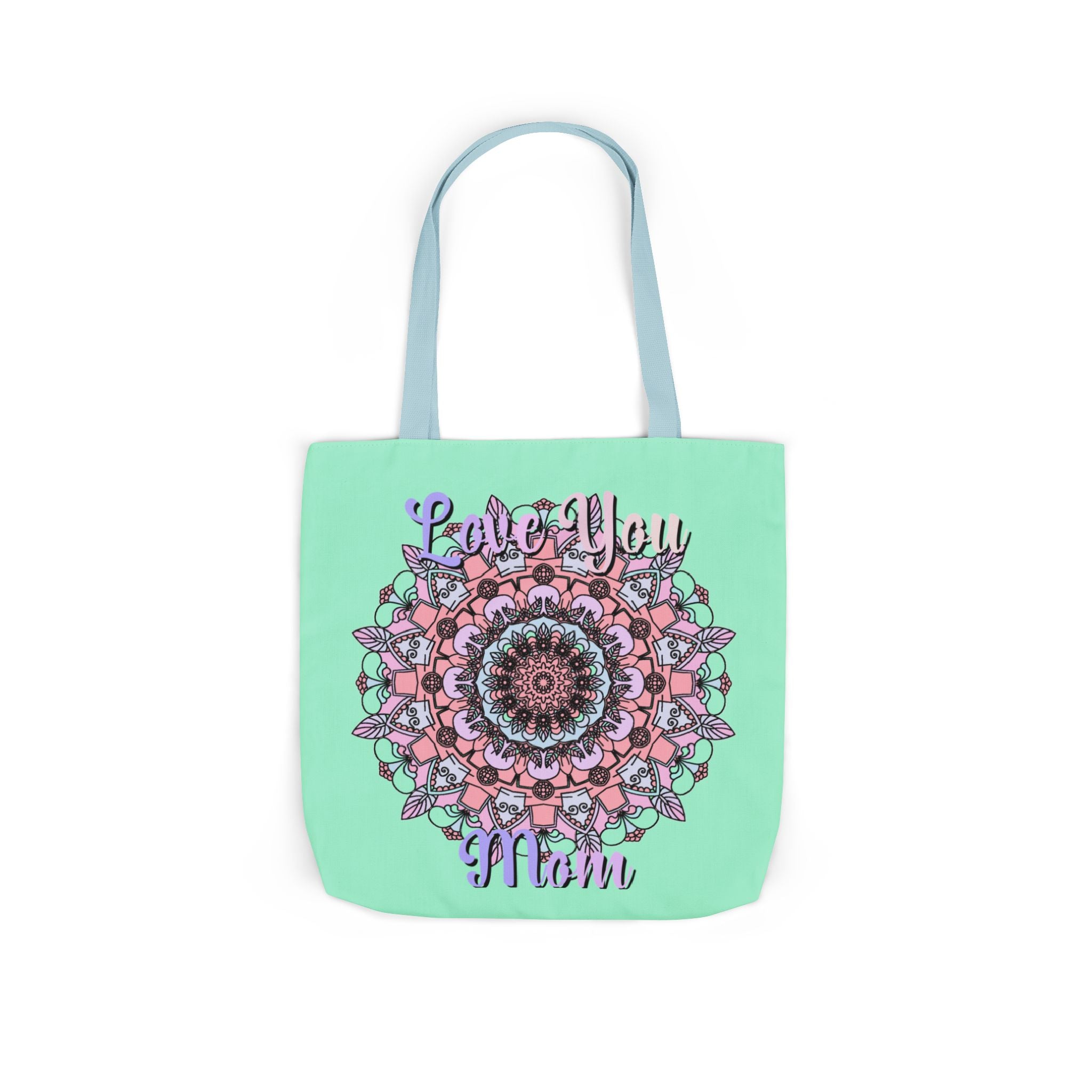 Mandala 'Love You Mom' Canvas Tote — Floral Mother's Day Gift Bag