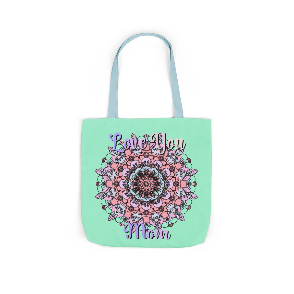 Mandala 'Love You Mom' Canvas Tote — Floral Mother's Day Gift Bag