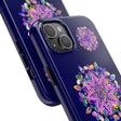 Beautiful hand drawn purple mandala art phone case, durable and shock absorbent
