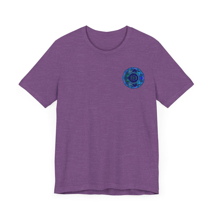 Blue Mandala T-Shirt featuring a beautiful spiritual design symbolizing peace and harmony