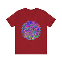 A colorful, intricately designed Vibrant Mandala T-Shirt featuring spiritual art