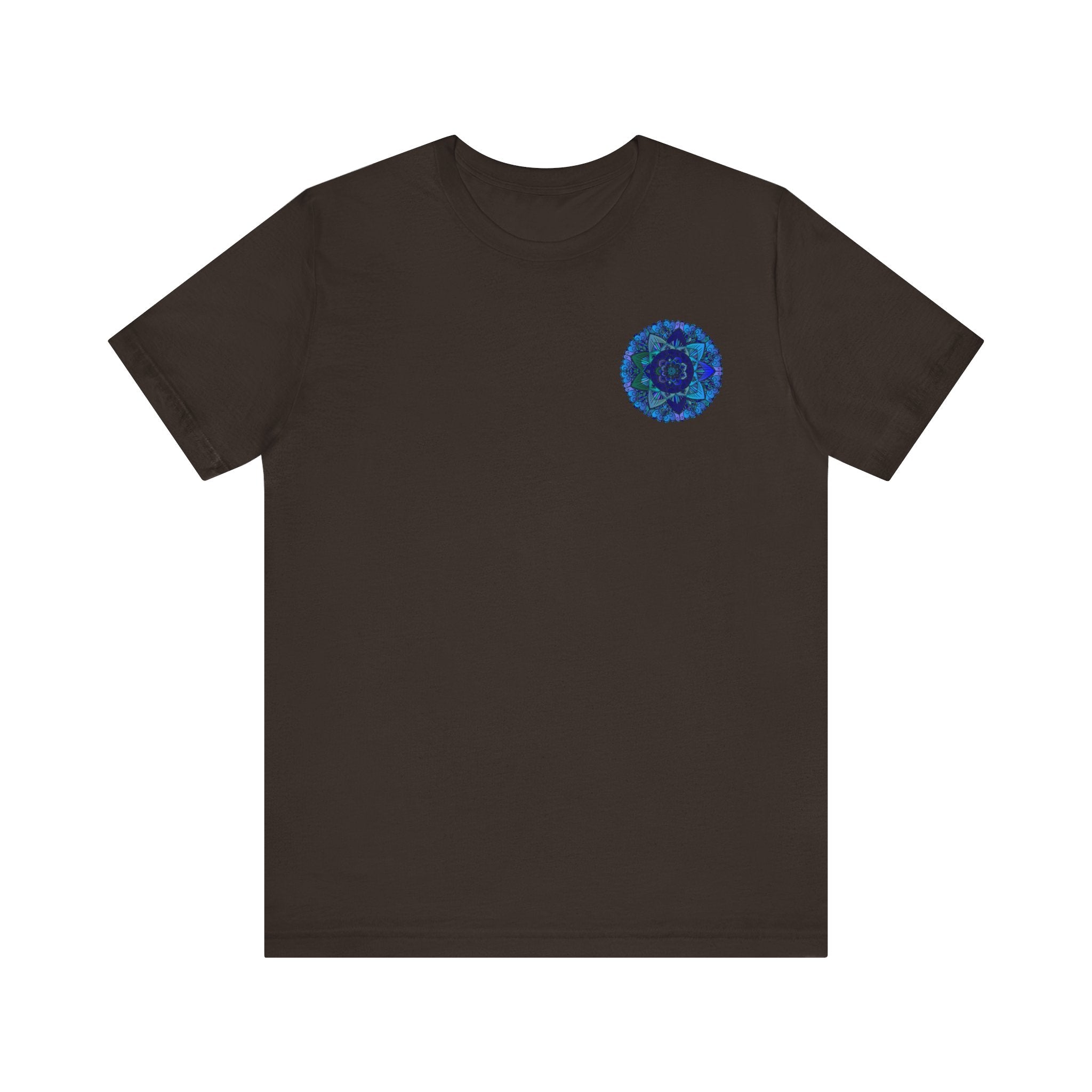 Blue Mandala T-Shirt featuring a spiritual design symbolizing peace and harmony