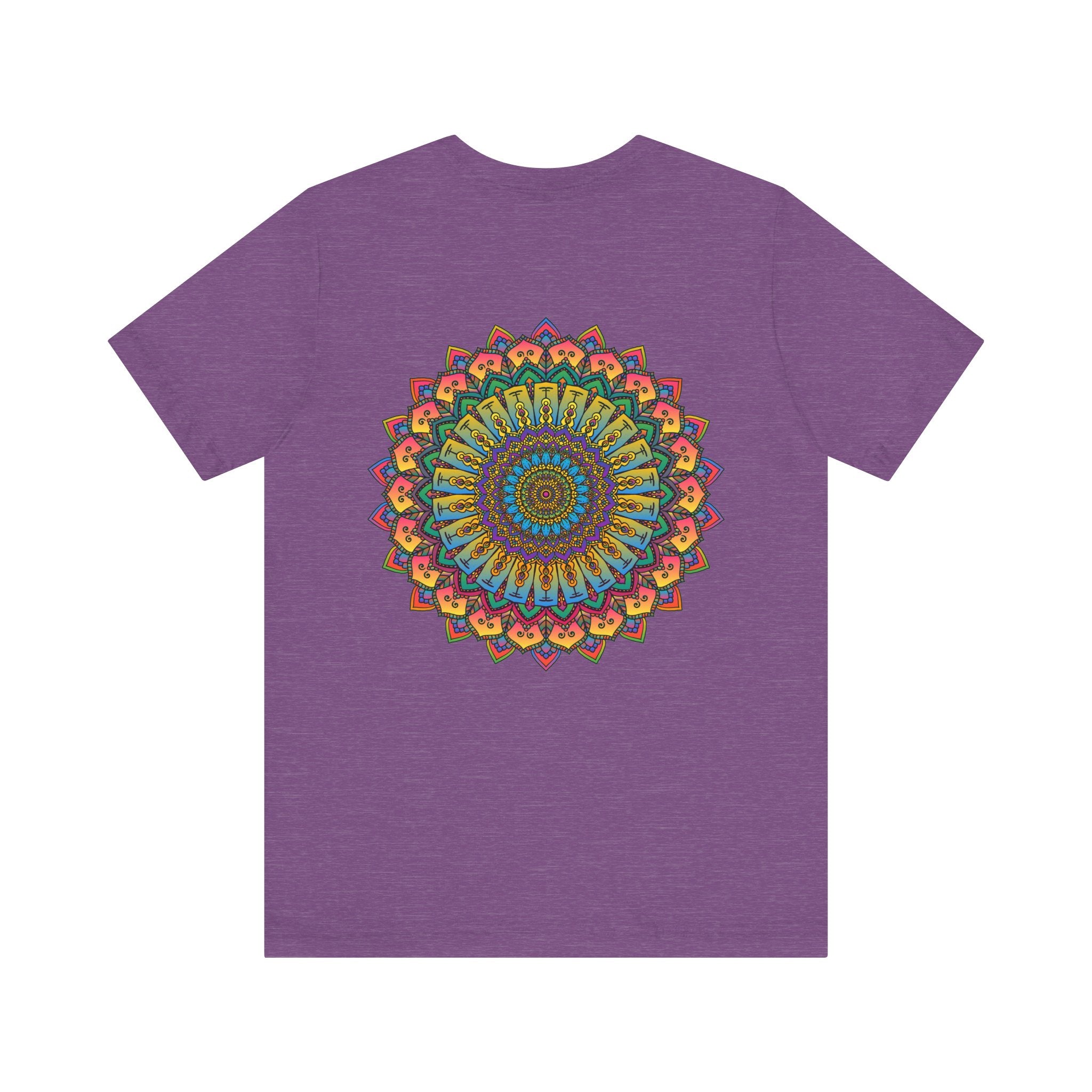 Back view of Vibrant Mandala Tee - Spiritual Peace & Harmony shirt with beautiful mandala design