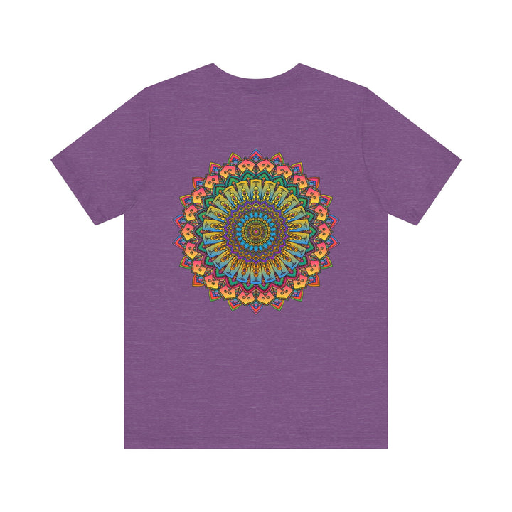 Back view of Vibrant Mandala Tee - Spiritual Peace & Harmony shirt with beautiful mandala design