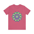 Vibrant and intricate mandala design on a meditation tee promoting peace and tranquility for mindfulness practice and relaxation