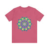 Vibrant and intricate mandala design on a meditation tee promoting peace and tranquility for mindfulness practice and relaxation