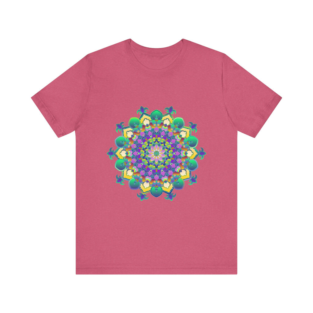 Vibrant and intricate mandala design on a meditation tee promoting peace and tranquility for mindfulness practice and relaxation