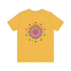 Colorful and intricate mandala design tee promoting spiritual peace and harmony