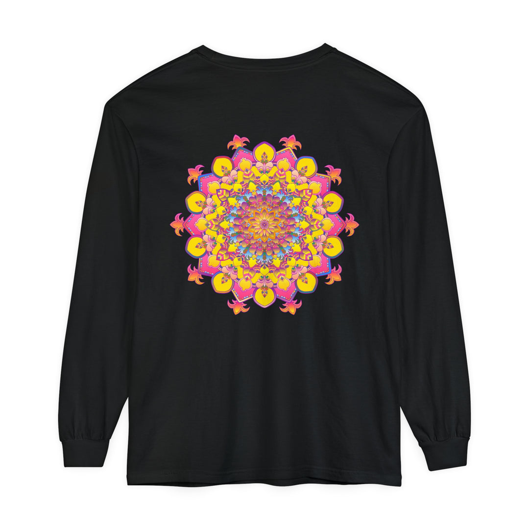 Colorful mandala design long sleeve t-shirt for both men and women