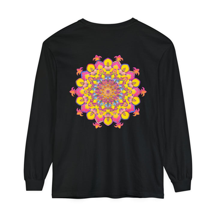 Colorful mandala design long sleeve t-shirt for both men and women