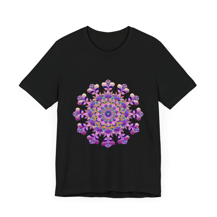 Beautiful black tee featuring an intricate floral mandala design