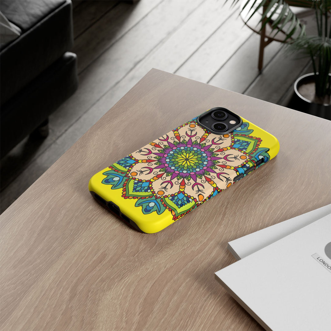 Intricate Floral Yellow Phone Case for Bold Protection and Style