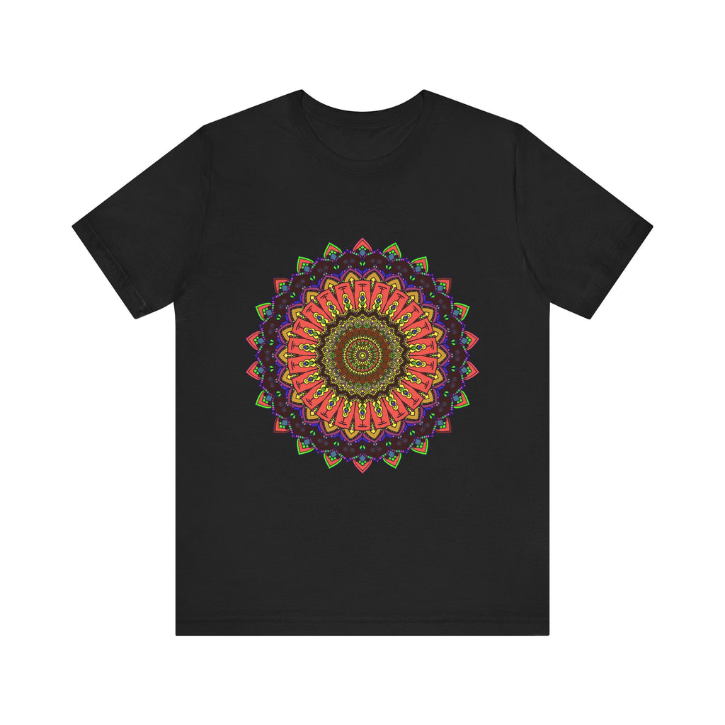 Colorful mandala tee with a stunning and intricate design, perfect for adding a pop of color to your wardrobe