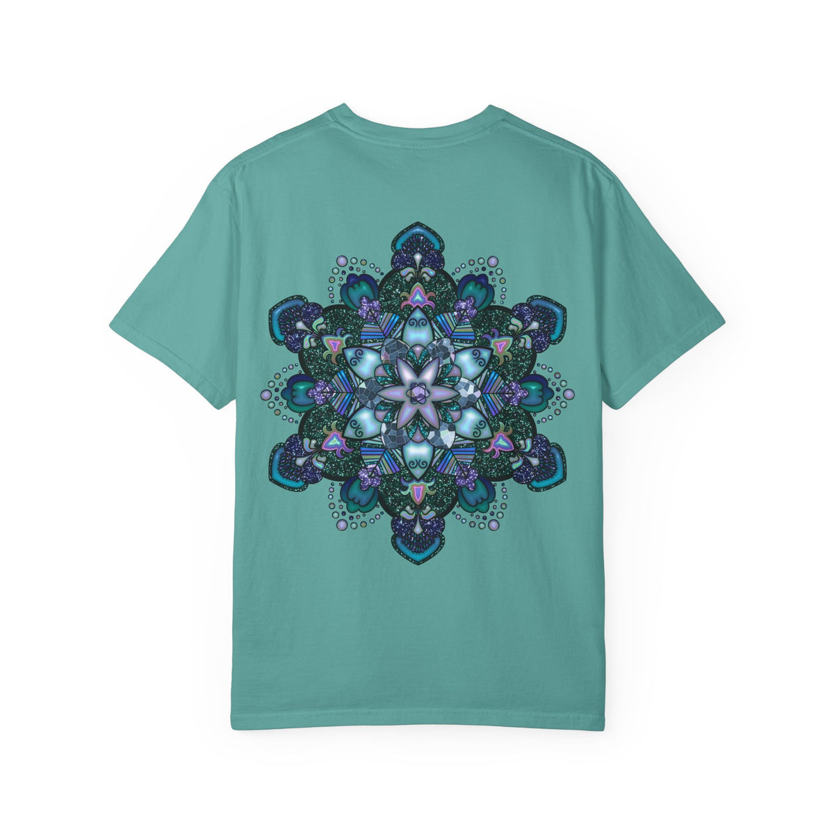 Mandala T-Shirt – Blue Purple Boho Geometric Floral Design