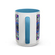 Handcrafted ceramic mandala mug with vibrant and soothing colors, perfect for enjoying a peaceful morning coffee or tea ritual