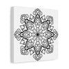 Handmade Mandala Art - Black & White Wall Art on Matte Canvas, Stretched, 125 - Beautiful and intricate handmade mandala design in black and white, perfect for adding sophistication and elegance to any room décor