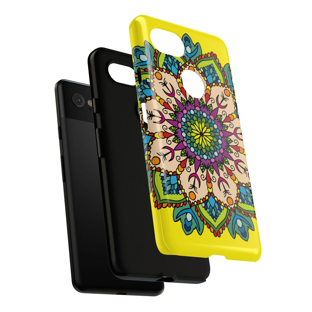 Intricate Floral Yellow Phone Case for Bold Protection and Style