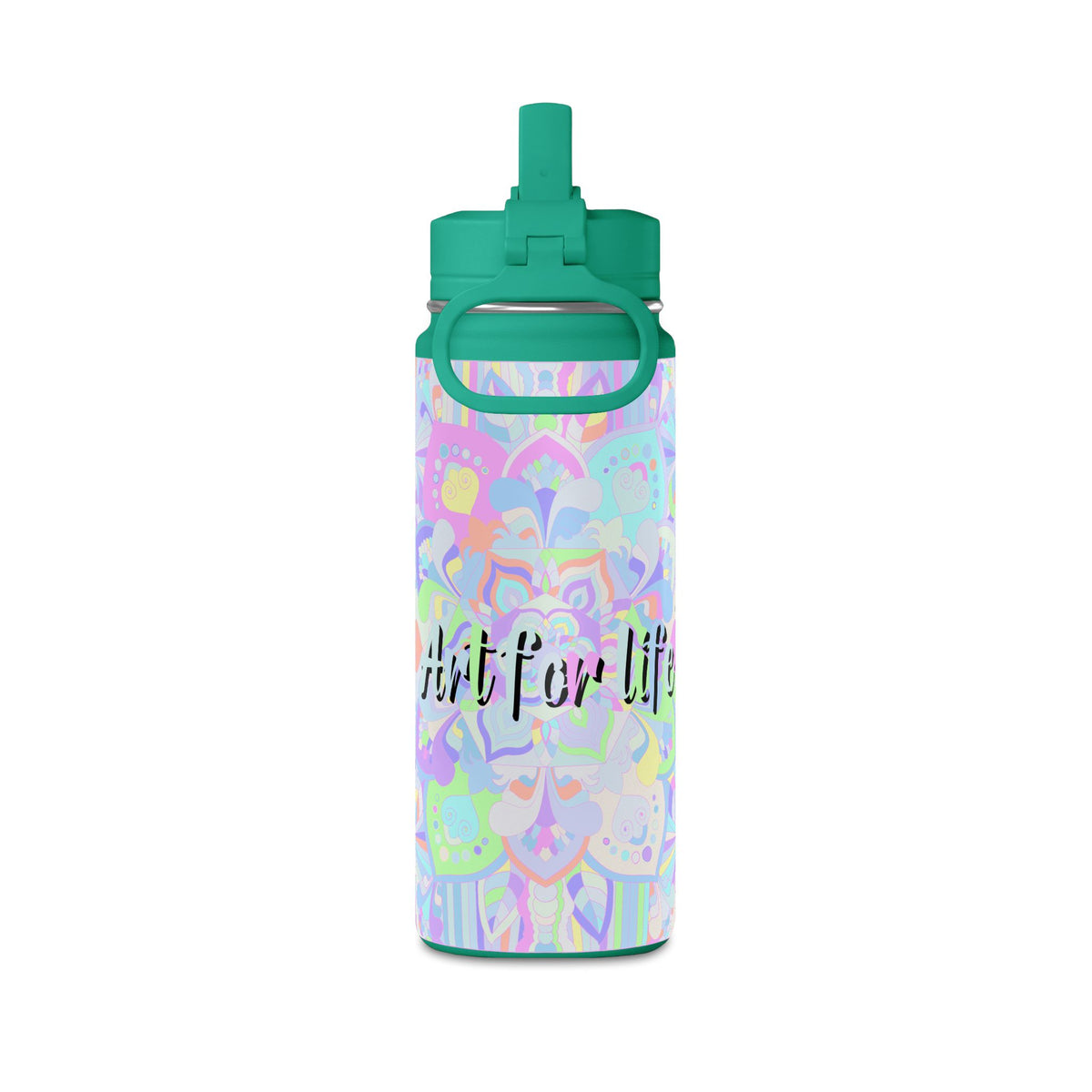 Pastel Floral Mini Water Bottle — "Art for Life" 20oz