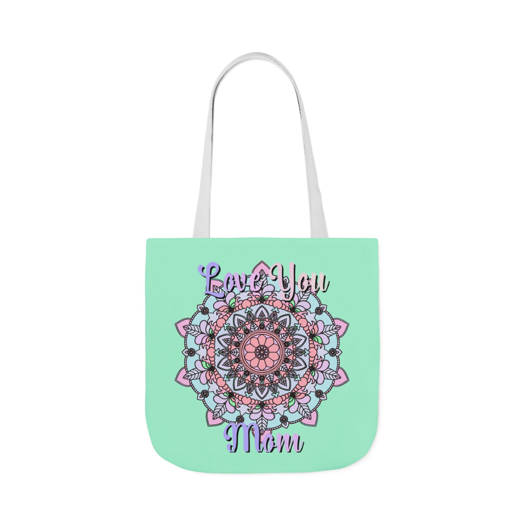 Mandala 'Love You Mom' Canvas Tote — Floral Mother's Day Gift Bag