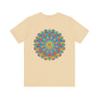 Colorful psychedelic mandala t-shirt featuring intricate designs for spiritual peace and inner harmony
