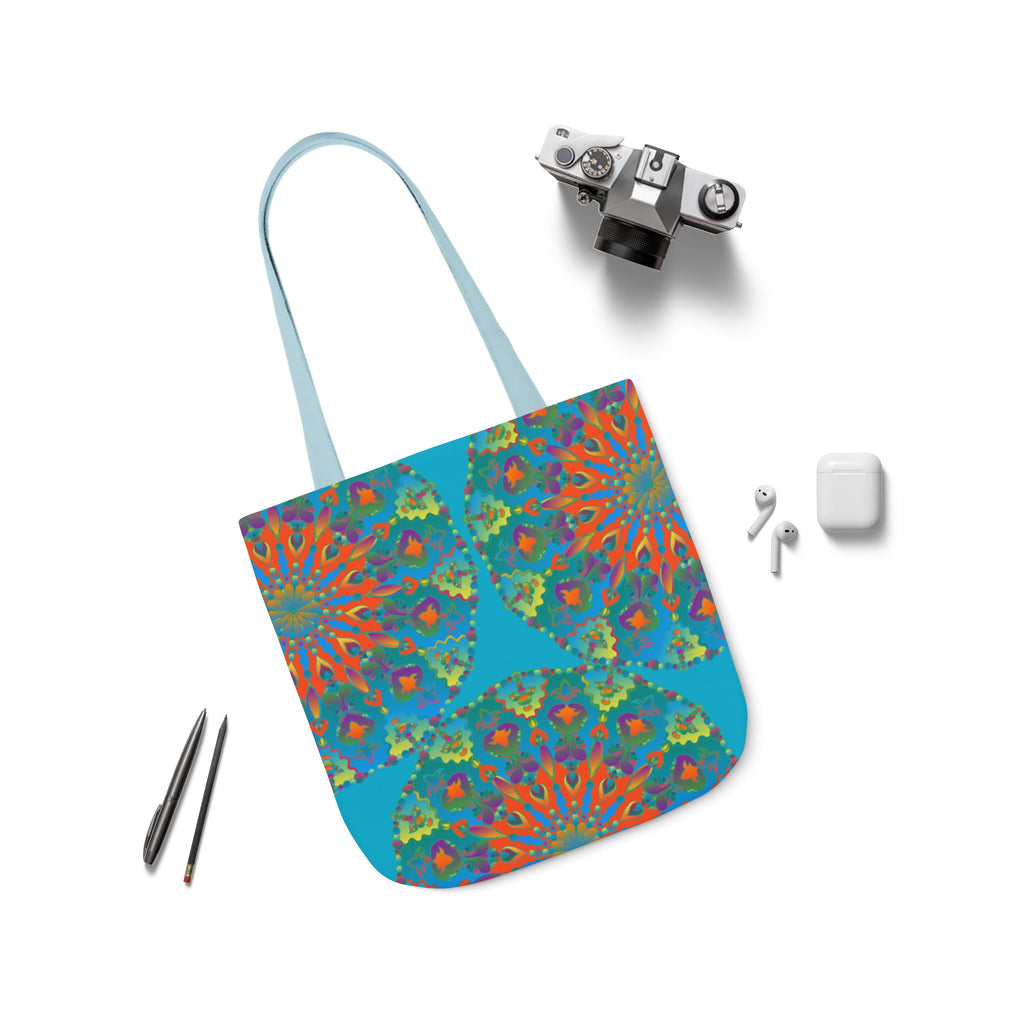 Canvas Tote Bag in Bright Tropical Colors for Summer Fun