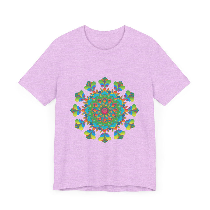 Vibrant and colorful Psychedelic Mandala Tie Dye T-Shirt with intricate design