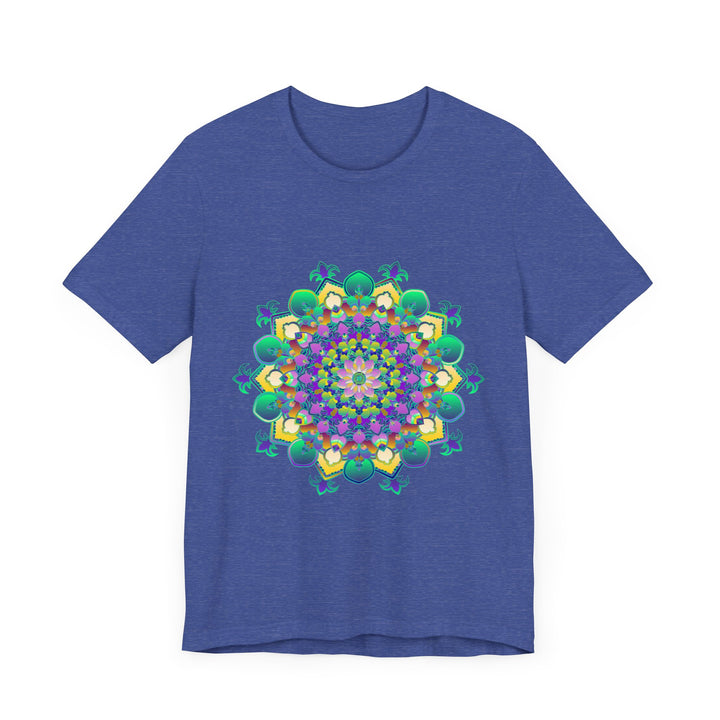 Colorful Mandala Meditation Tee featuring Peace & Tranquility design for serene mindfulness practice and relaxation