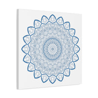 Steel blue Mandala Design Wall Art handcrafted on 125 stretched canvas