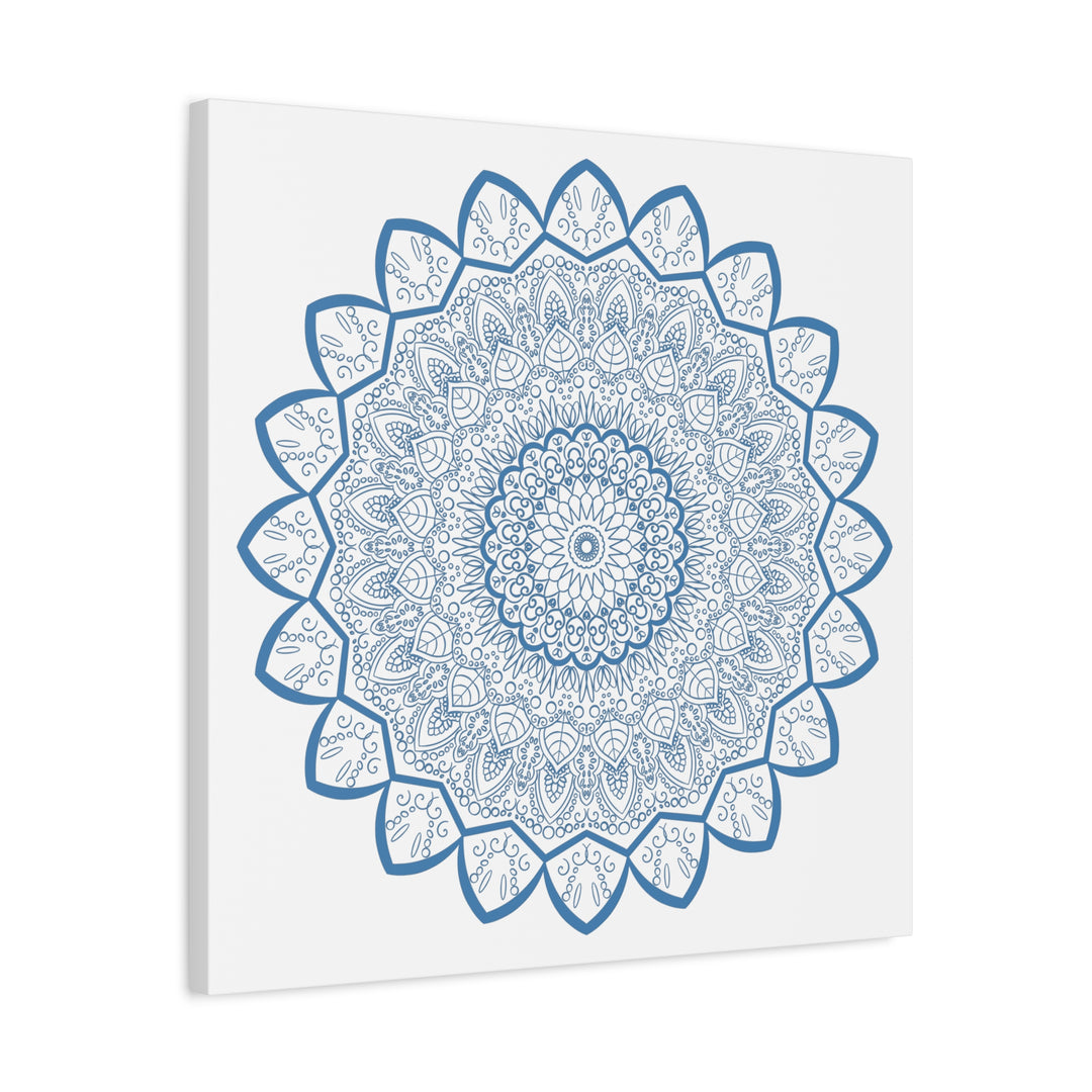 Steel blue Mandala Design Wall Art handcrafted on 125 stretched canvas