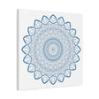 Steel blue Mandala Design Wall Art handcrafted on 125 stretched canvas