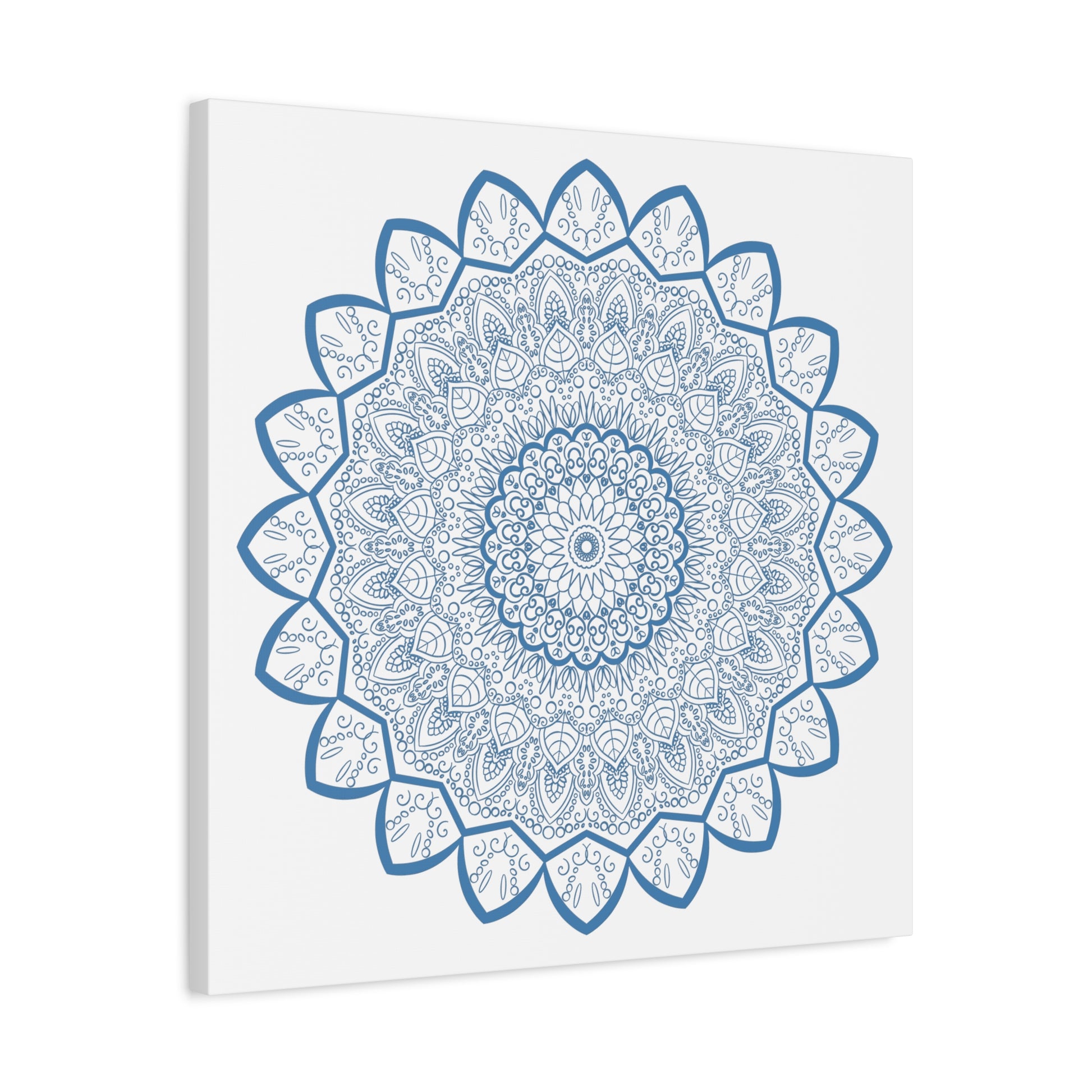 Steel blue Mandala Design Wall Art handcrafted on 125 stretched canvas