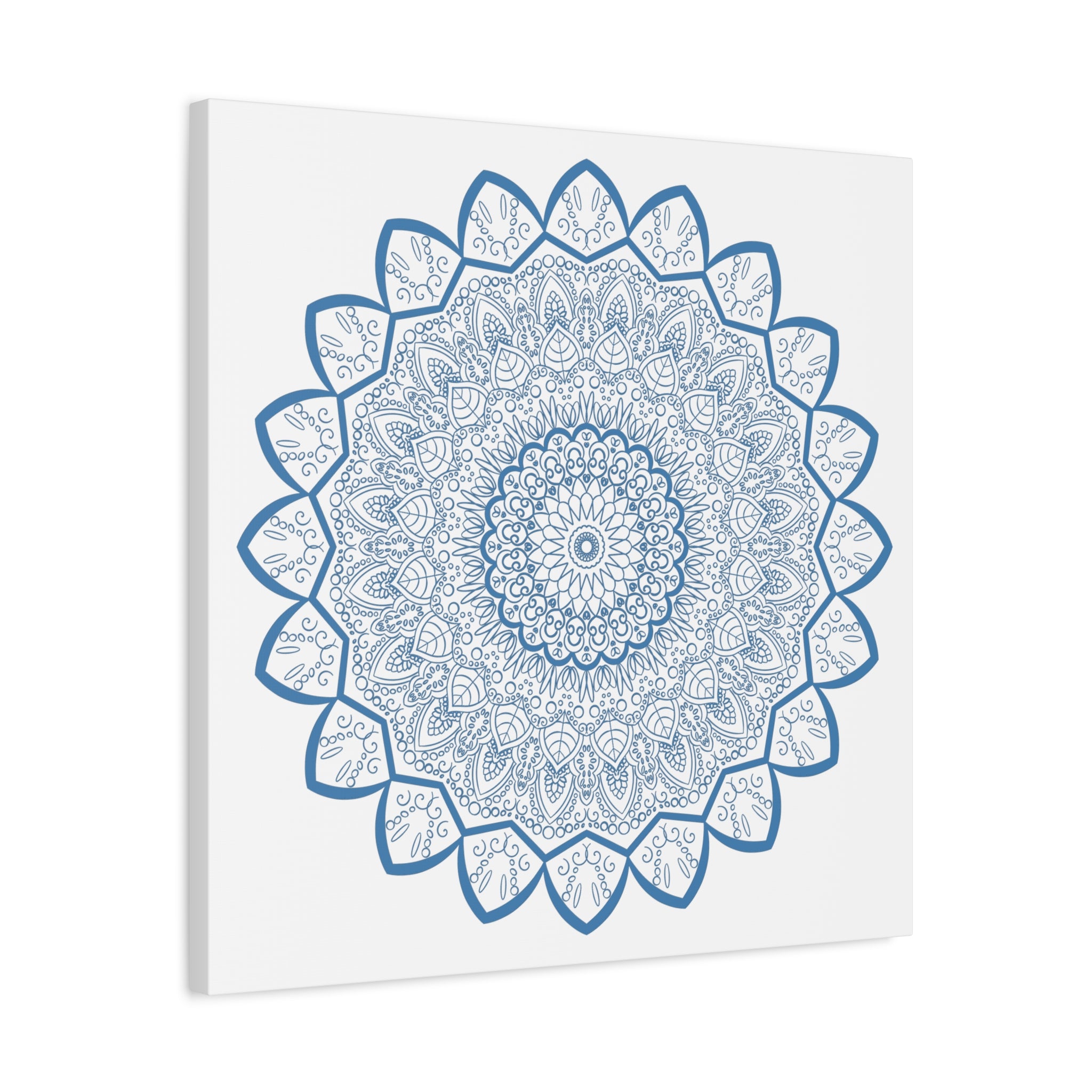 Steel blue Mandala Design Wall Art handcrafted on 125 stretched canvas