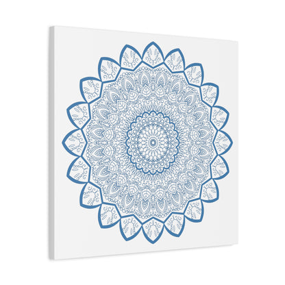 Steel blue Mandala Design Wall Art handcrafted on 125 stretched canvas