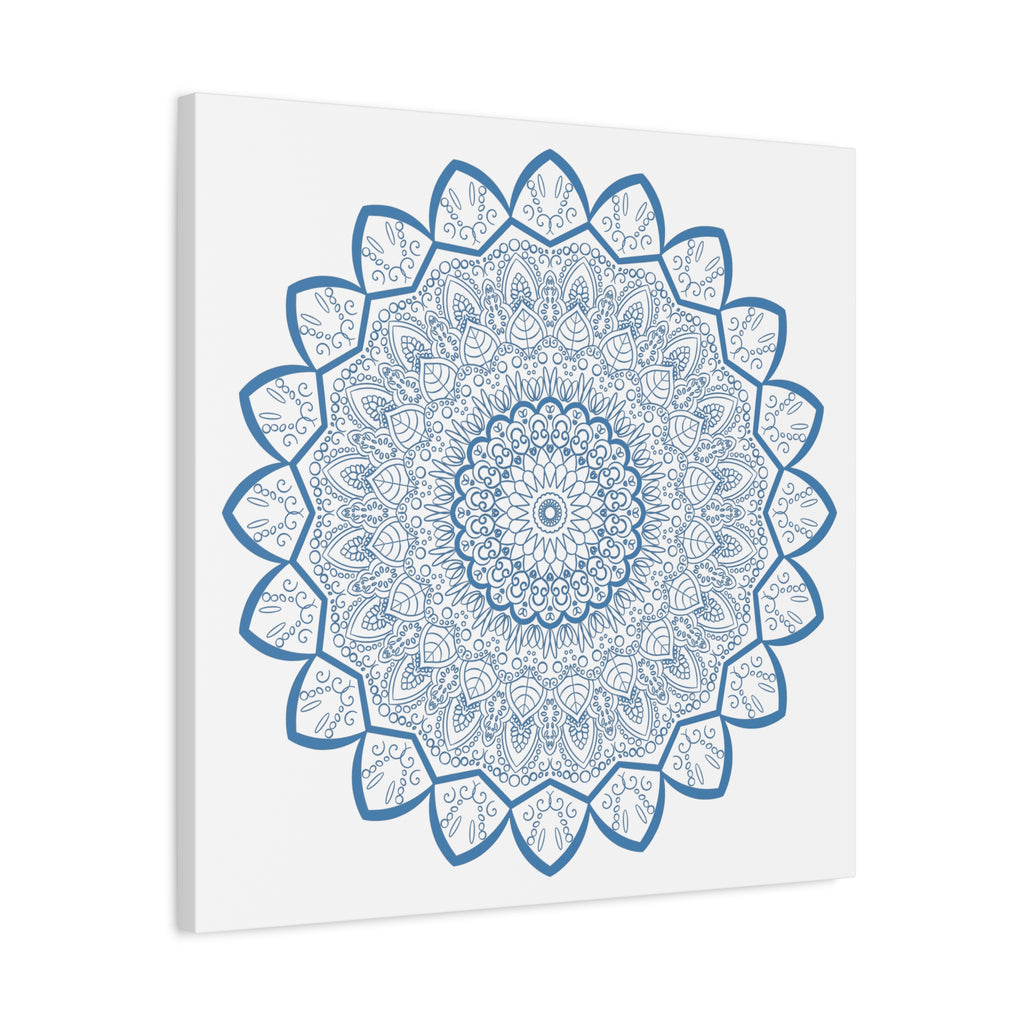 Steel blue Mandala Design Wall Art handcrafted on 125 stretched canvas