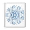 Handmade Mandala design wall art in steel blue on gallery wrapped canvas