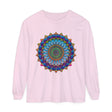 Unisex long sleeve t-shirt featuring a vibrant and intricate mandala design