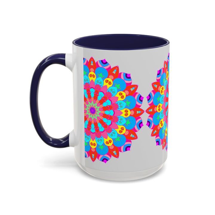 Soothing mandala design on a ceramic mug creating a sense of tranquility