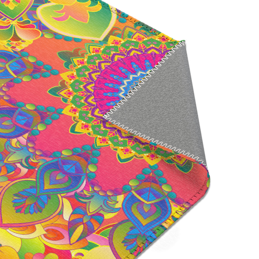 Psychedelic Floral Mandala Area Rug