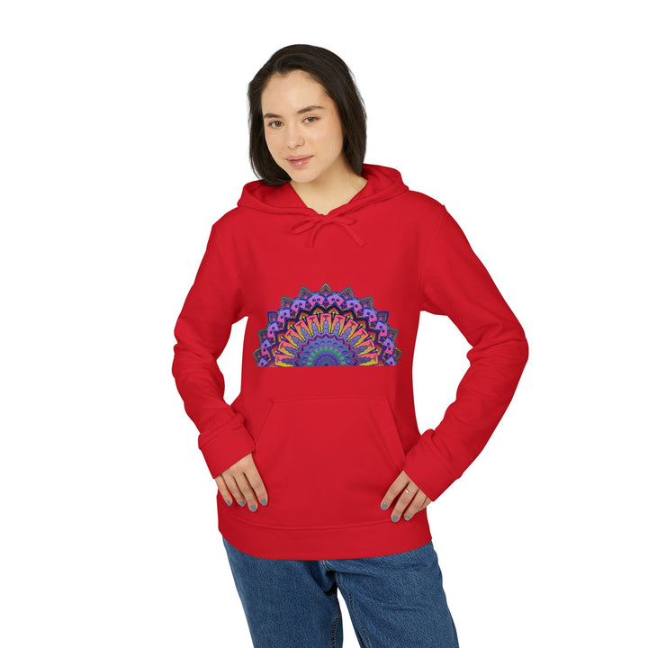 Cozy and stylish Blululi Custom Mandala Fleece Hoodie with intricate design